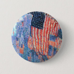 Avenue in the Rain by Frederick Childe Hassam 6 Cm Round Badge