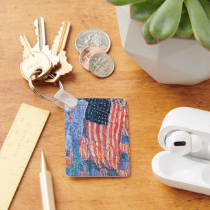 Avenue in the Rain by Frederick Childe Hassam Key Ring