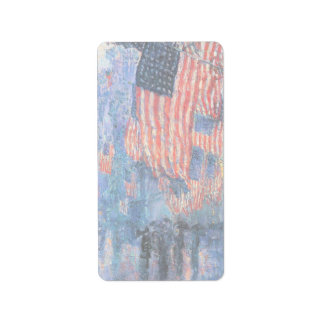 Avenue in the Rain by Frederick Childe Hassam Label