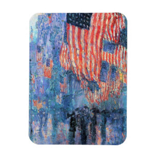 Avenue in the Rain by Frederick Childe Hassam Magnet