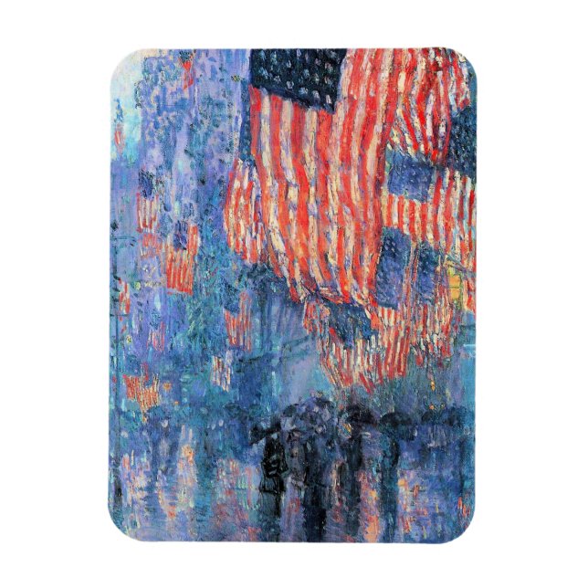 Avenue in the Rain by Frederick Childe Hassam Magnet (Vertical)