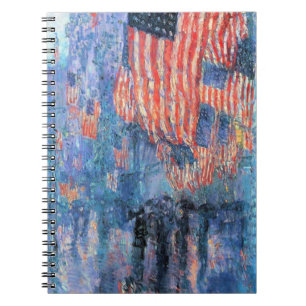 Avenue in the Rain by Frederick Childe Hassam Notebook