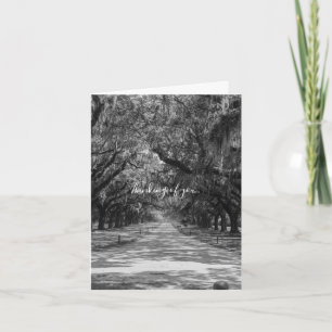 Avenue Of Oaks Grayscale Thinking Of You Card