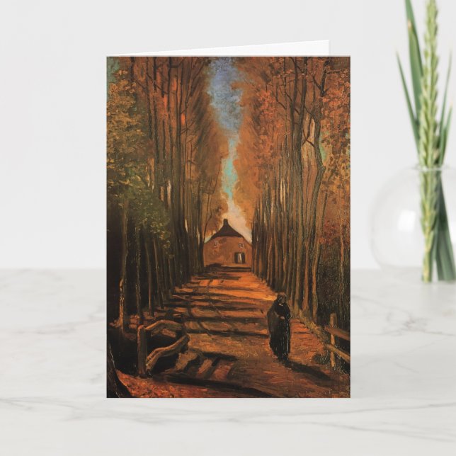 Avenue of Poplars in Autumn by Vincent van Gogh Card (Front)