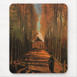 Avenue of Poplars in Autumn by Vincent van Gogh Mouse Mat