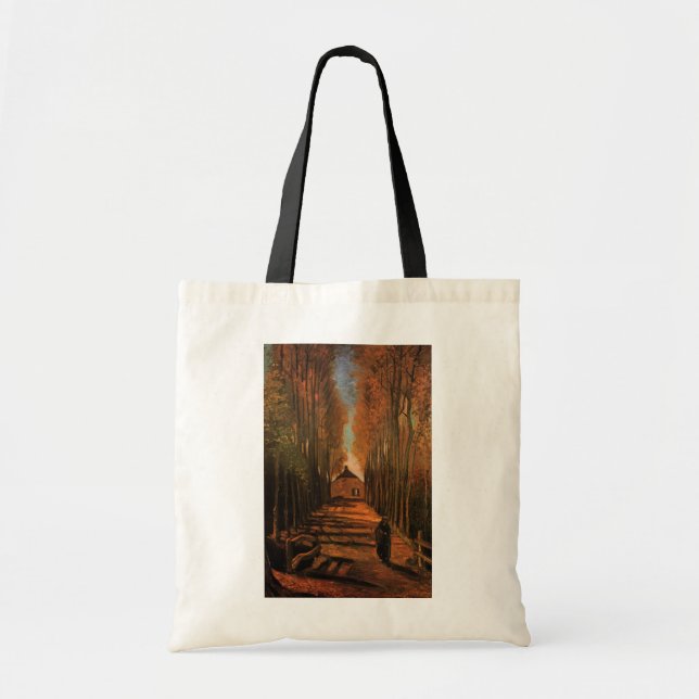 Avenue of Poplars in Autumn by Vincent van Gogh Tote Bag (Front)
