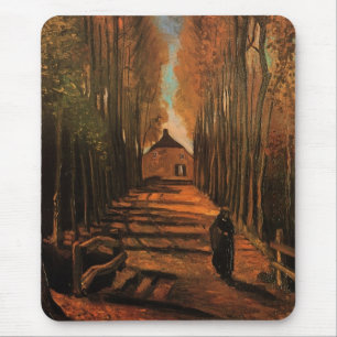 Avenue of Poplars in Autumn Van Gogh Fine Art Mouse Mat