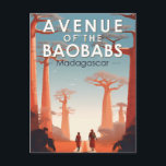 Avenue of the Baobabs Madagascar Art Vintage Postcard<br><div class="desc">Avenue of the Baobabs vector art design. The Avenue of the Baobabs,  or Alley of the Baobabs,  is a prominent group of Grandidier's baobabs lining the unpaved Road No.8 between Morondava and Belon'i Tsiribihina.</div>