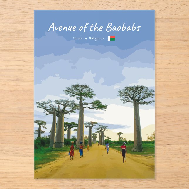 Avenue of the Baobabs, Madagascar - Landscape Acrylic Invitations (Front)