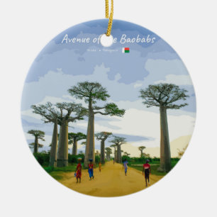 Avenue of the Baobabs, Madagascar - Landscape Ceramic Tree Decoration