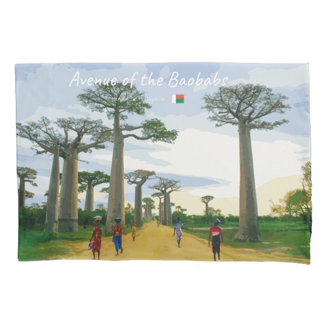 Avenue of the Baobabs, Madagascar - Landscape Pillowcase (Front-Left)