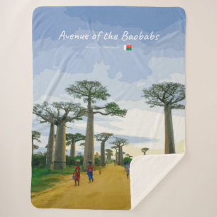 Avenue of the Baobabs, Madagascar - Landscape Sherpa Blanket