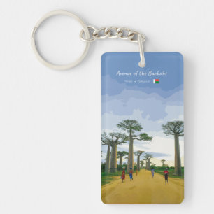 Avenue of the Baobabs, Madagascar - Landscape Slim Key Ring
