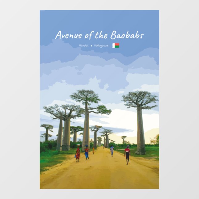 Avenue of the Baobabs, Madagascar - Landscape Window Cling (Sheet)