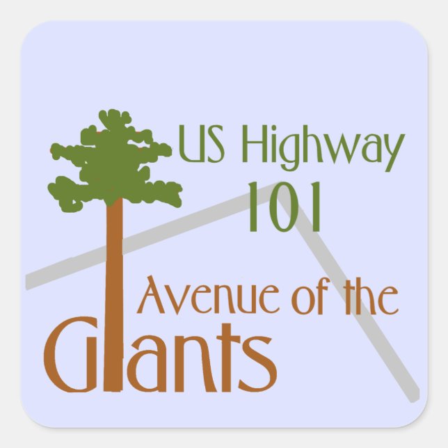 Avenue of the Giants, Humboldt Redwoods SP Square Sticker (Front)