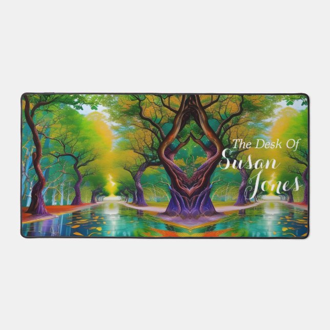 Avenue of Trees autumn leaves  Desk Mat (Front)