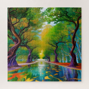Avenue of Trees autumn leaves  Jigsaw Puzzle