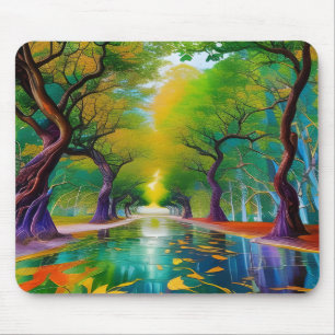 Avenue of Trees autumn leaves Mouse Mat
