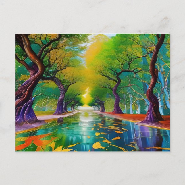 Avenue of Trees autumn leaves  Postcard (Front)