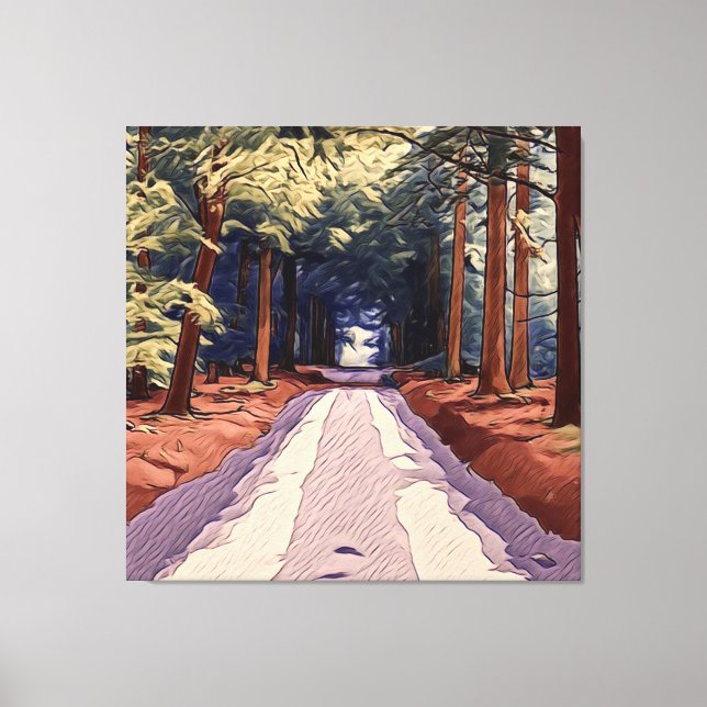 Avenue, Trees, Path Canvas Print (Front)