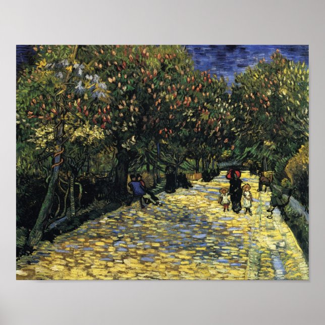 Avenue with Chestnut Trees at Arles, Van Gogh Poster (Front)