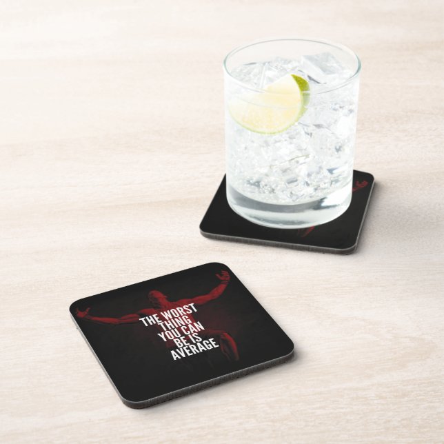 AVERAGE - Bodybuilding Workout Motivational Coaster (Right Side)