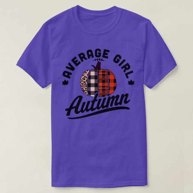 Average Girl Autumn Fall Season Leopard Plaid Pump T-Shirt (Design Front)