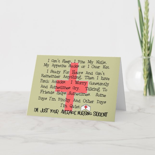 Average Nursing Student Funny Gifts Card (Front)
