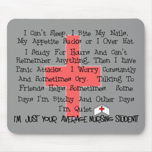 Average Nursing Student Funny Gifts Mouse Mat (Front)
