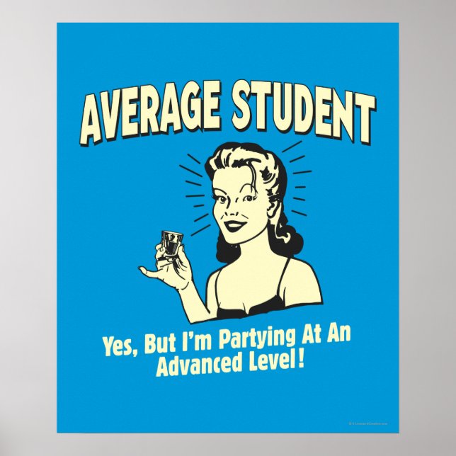 Average Student: Partying Advanced Poster (Front)