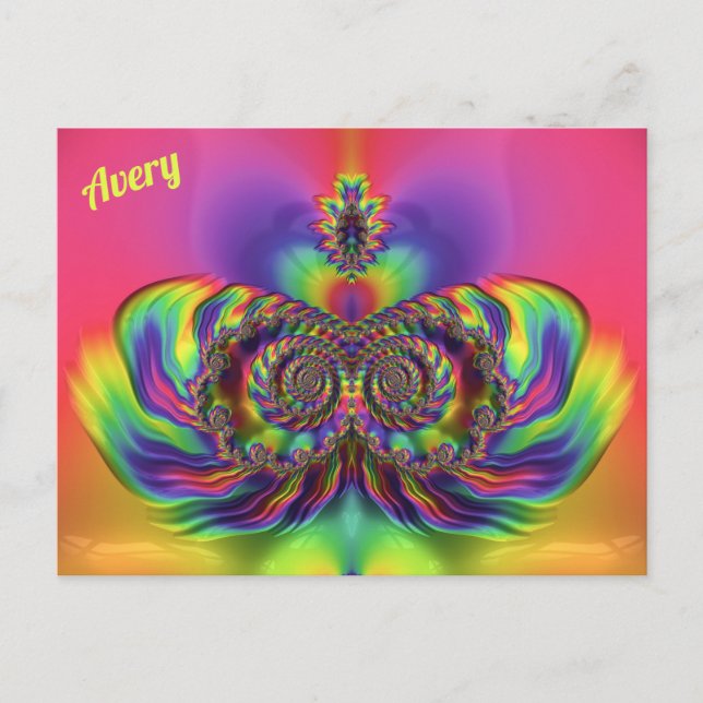 AVERY ~ 3D Design Pattern ~ Multi Colors  Postcard (Front)