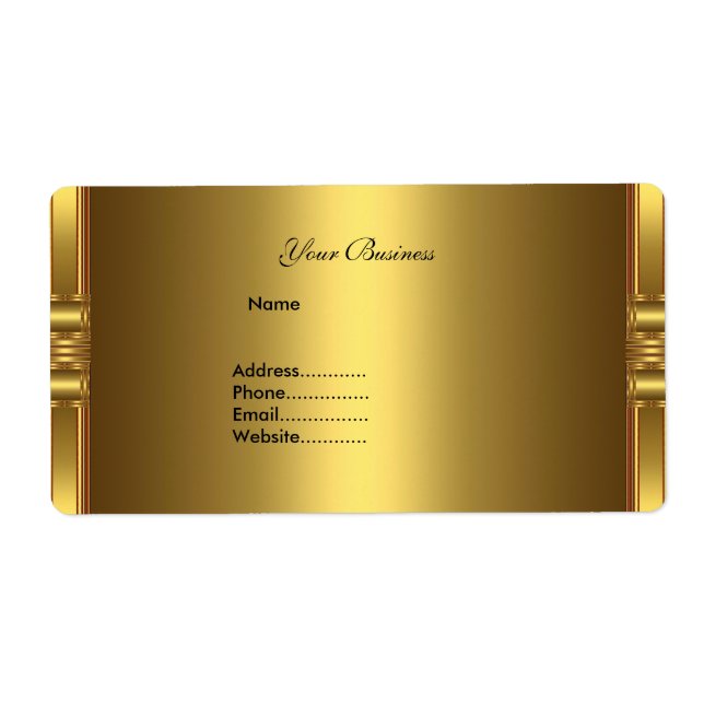 Avery Address Label Gold On Gold (Front)