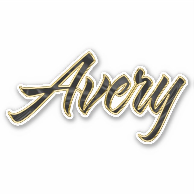 Avery black gold lettering sticker sticker (Front)