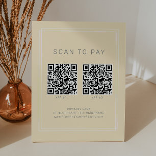 AVERY Butter Yellow Business 2 Apps Scan To Pay Pedestal Sign