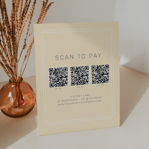 AVERY Butter Yellow Business QR Code Scan To Pay Pedestal Sign