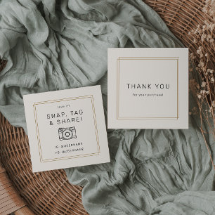 AVERY Chic Gold Black Snap Tag Share Thank You