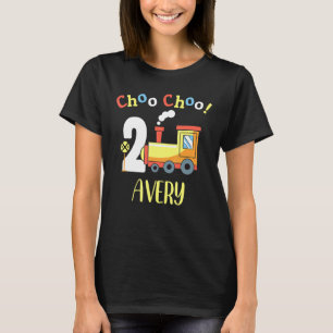 Avery Choo Choo Two Train 2nd Birthday Turning 2 T-Shirt