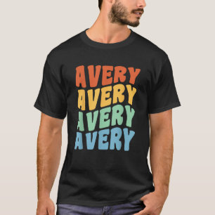 Avery First Name Retro Groovy Personalized T-Shirt