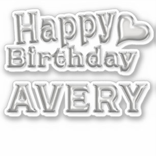 Avery Happy Birthday silver sticker sticker