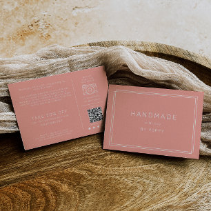 AVERY Minimal Blush Peach Handmade Thank You Order Enclosure Card
