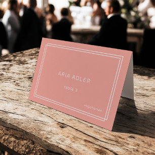 AVERY Minimal Blush Peach Wedding Place Cards