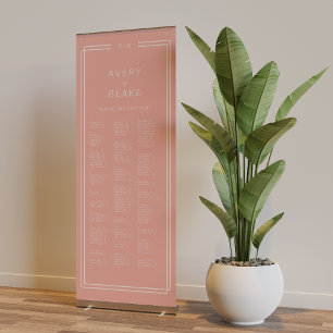 AVERY Minimal Blush Peach Wedding Seating Chart Retractable Banner