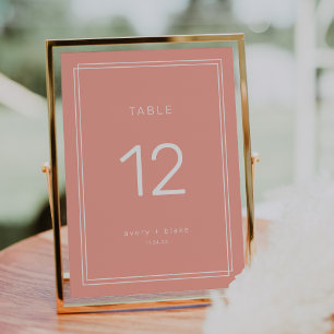 AVERY Minimal Blush Peach Wedding Table Numbers