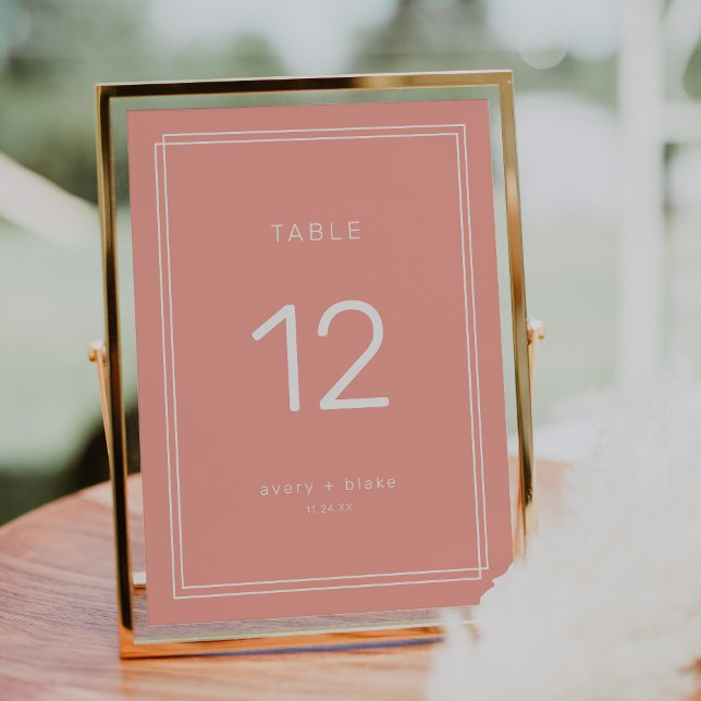 AVERY Minimal Blush Peach Wedding Table Numbers (AVERY Minimal Blush Peach Wedding Table Numbers)