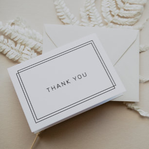 AVERY Minimalist Black and White Wedding Thank You Card