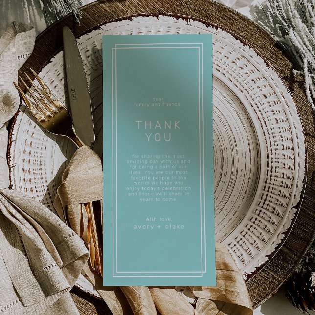 AVERY Mint Green Wedding Table Thank You Cards (AVERY Mint Green Wedding Table Thank You Cards)