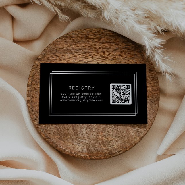 AVERY Modern Black QR Code Gift Registry Enclosure Card (AVERY Modern Black QR Code Gift Registry Enclosure Card)