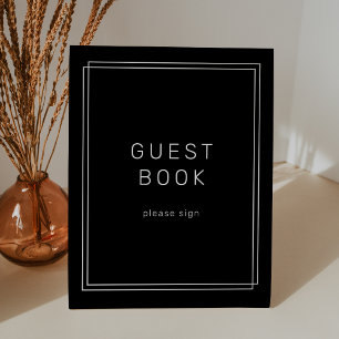 AVERY Modern Black Wedding Guest Book Sign