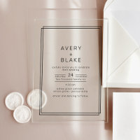 AVERY Modern Minimalist Acrylic Wedding Invitation