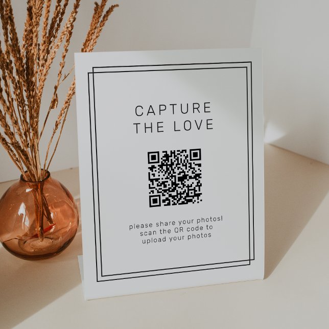 AVERY Modern Minimalist Capture the Love Wedding Pedestal Sign (AVERY Modern Minimalist Capture the Love Wedding Pedestal Sign)